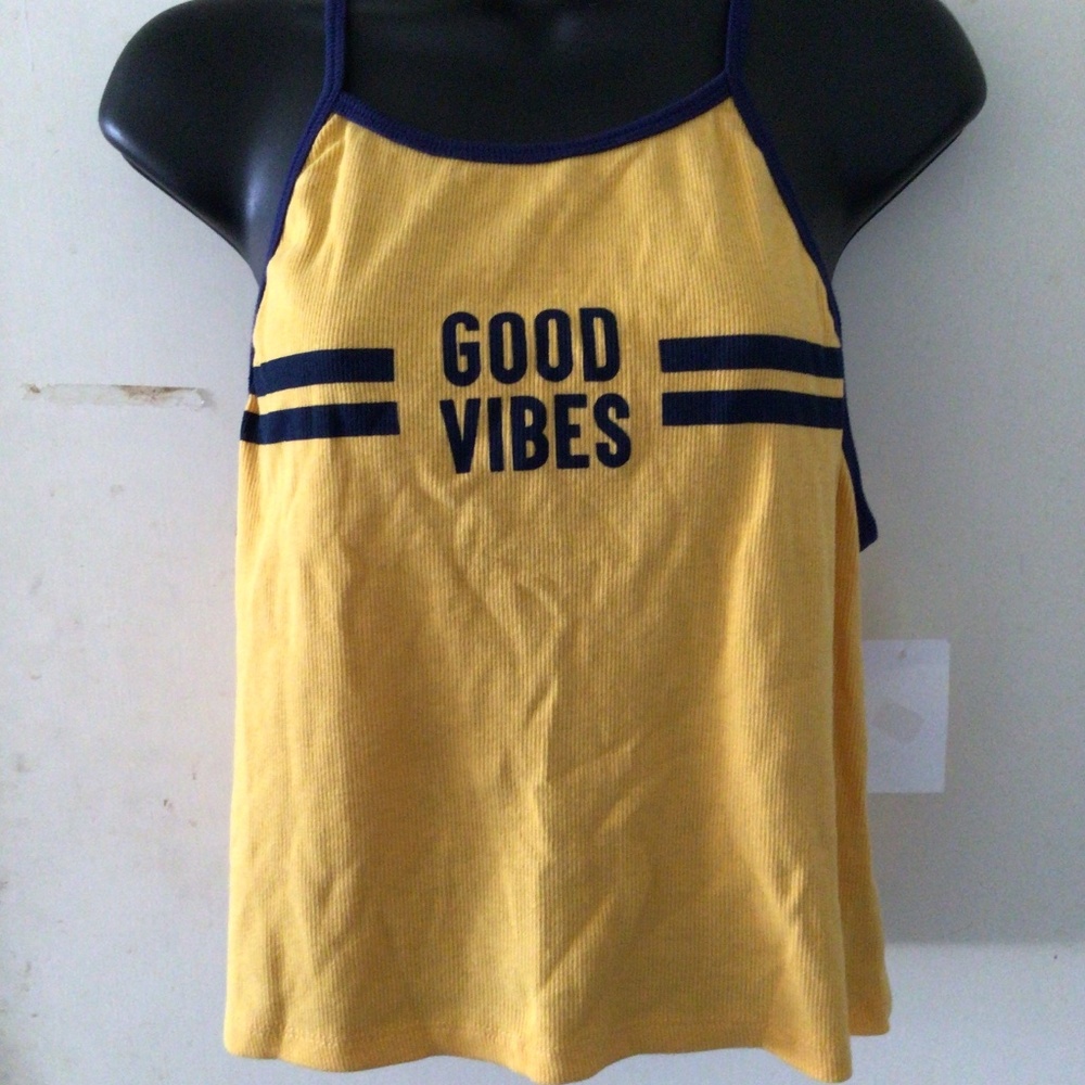 NWT Freeze Yellow Blue Crop Tank Top XXL